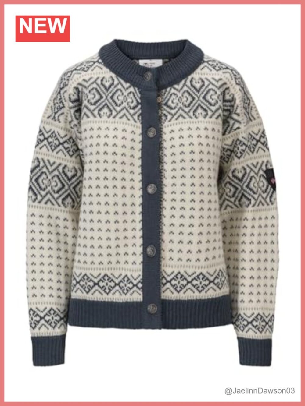 Wool Cardigan Button Up Ribbed Placket Crew Neck Knit Sweater